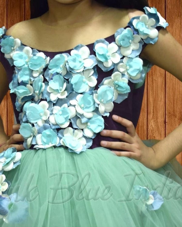 Ankle length gown for baby girl birthday party elegant stylish outfit