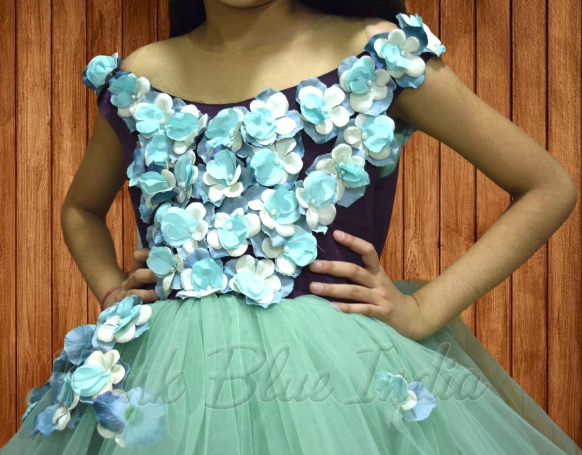 Ankle length gown for baby girl birthday party elegant stylish outfit