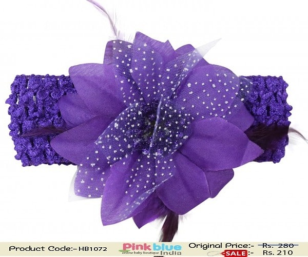 Blue flower headband for baby girls birthday wear cute