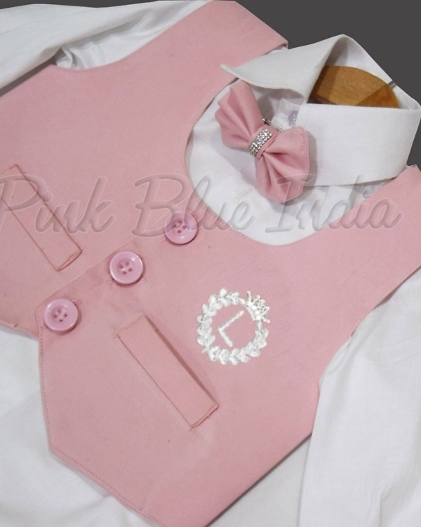 Baby boy pink birthday outfit stylish party celebration wear