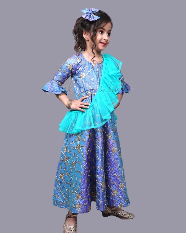 Baby ethnic gown for girls wedding celebration elegant traditional dress