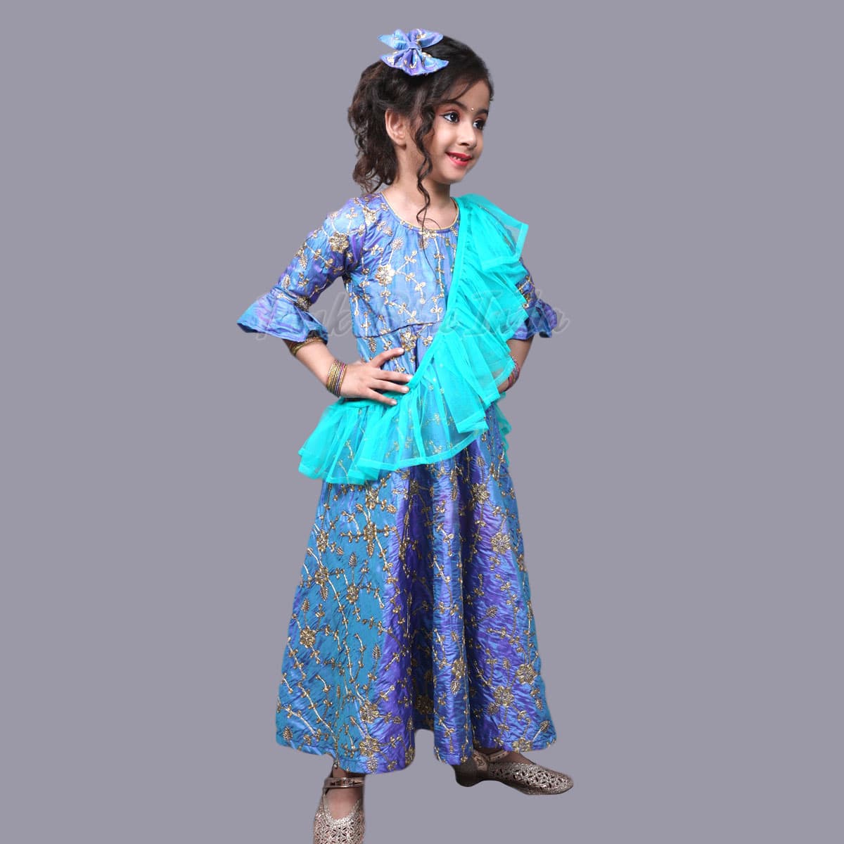 Baby ethnic gown for girls wedding celebration elegant traditional dress