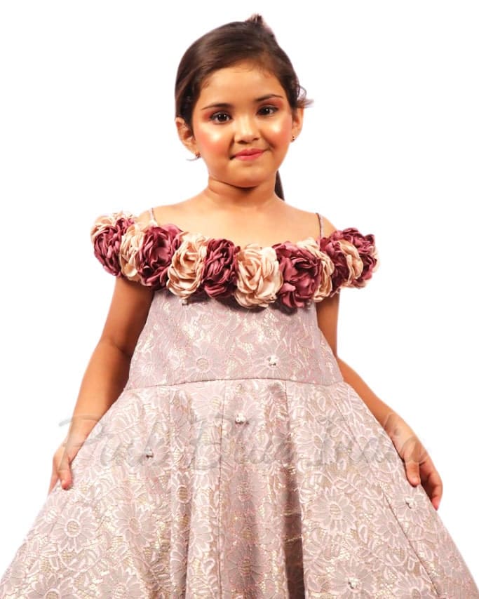 Baby girl designer party gown for birthday celebration stylish princess outfit