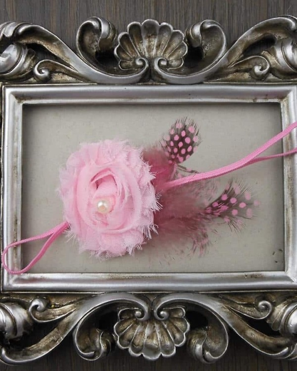 Baby girl pink party wear headband birthday outfit stylish cute