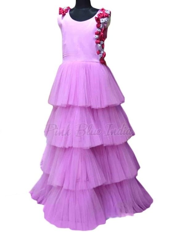 Baby girl tiered gown for party wear birthday stylish outfit