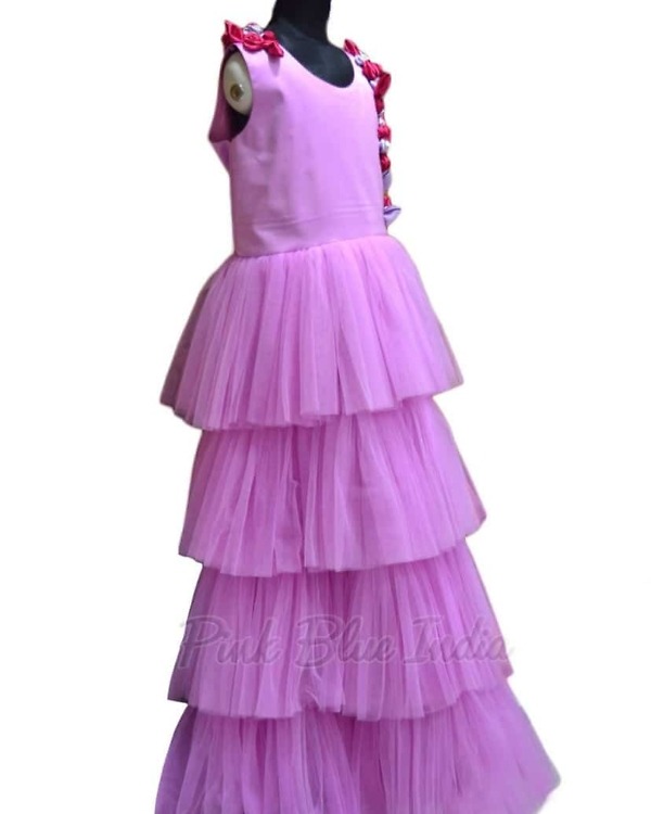 Tiered gown dress for baby girl birthday celebration cute outfit