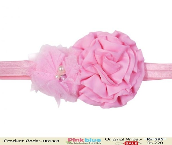 Baby pink toddler hairband party wear cute stylish design