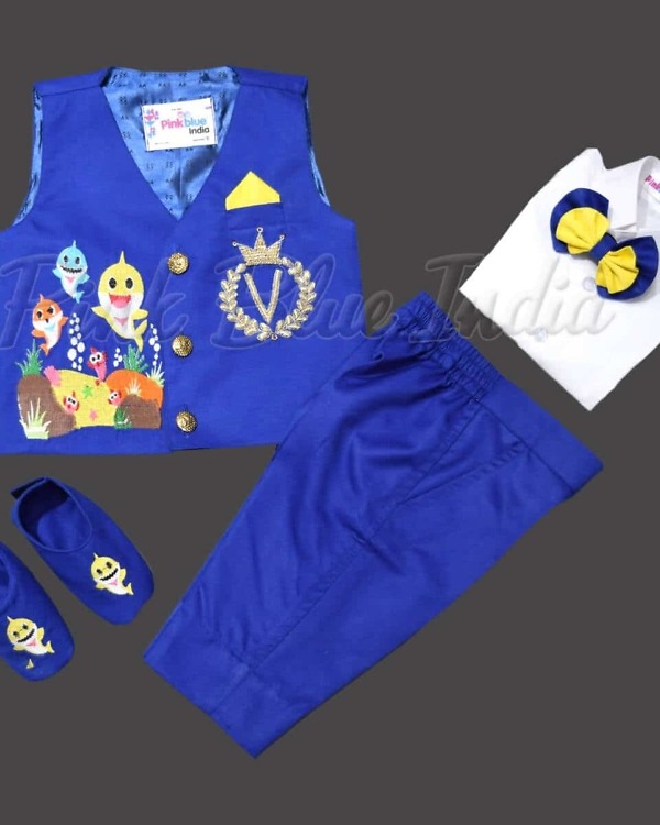 Baby shark birthday dress for boys cute themed party wear