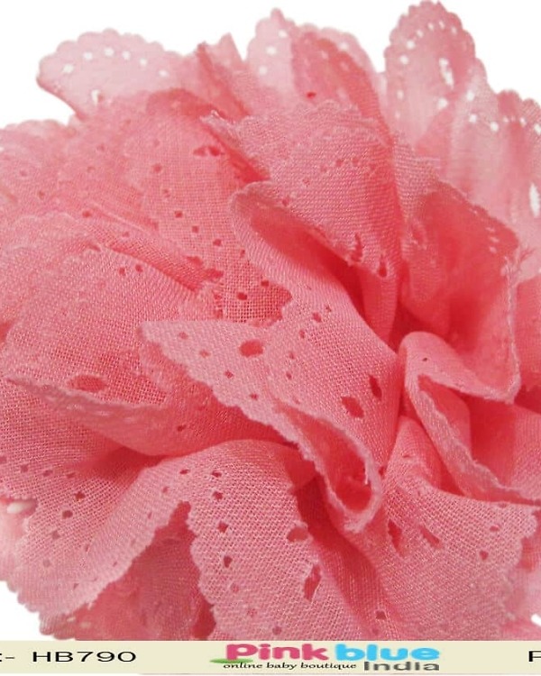 Baby pink headband for infant girl birthday, soft and stylish look