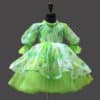 Butterfly theme designer dress for baby girl in green, stylish birthday wear