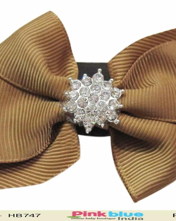 Brown toddler girl headband for party outfit, warm and stylish accessory