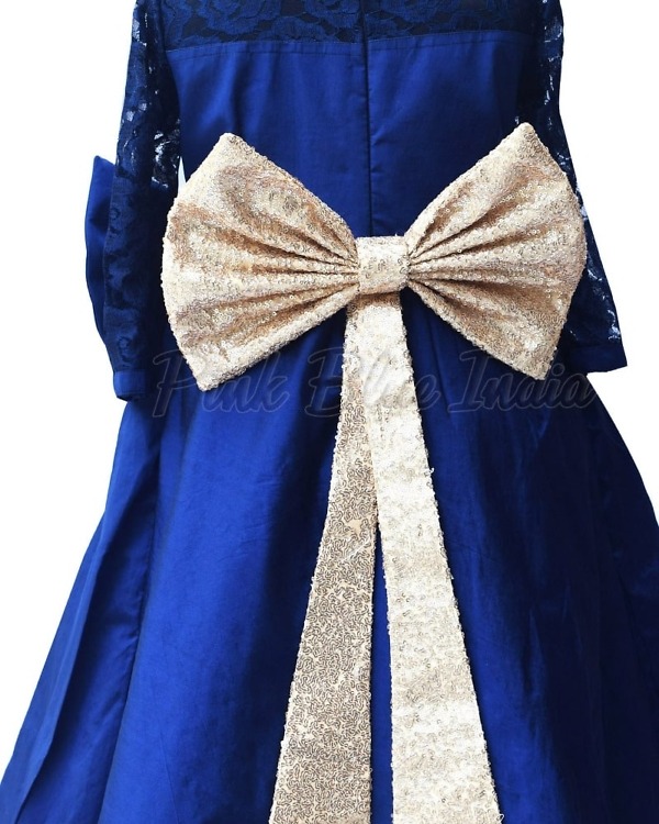Beautiful royal blue high low dress for girls birthday party elegant look