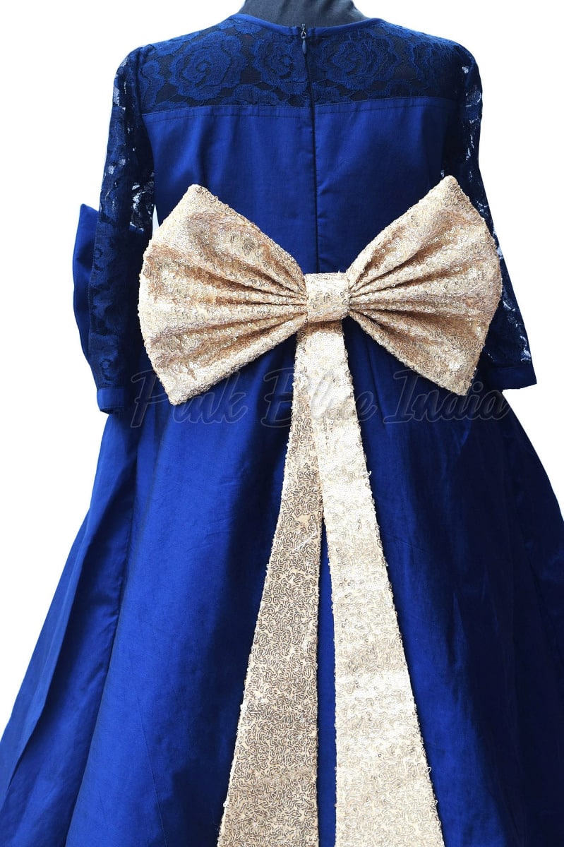 Beautiful royal blue high low dress for girls birthday party elegant look