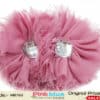 Peach pink baby girl headband with bow for birthday party, cute and stylish