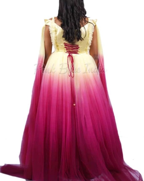 Beautiful wine ombre baby girl gown for party celebration classy outfit