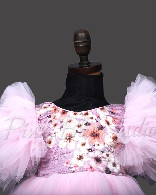 Pink birthday gown for baby girl celebration cute stylish outfit
