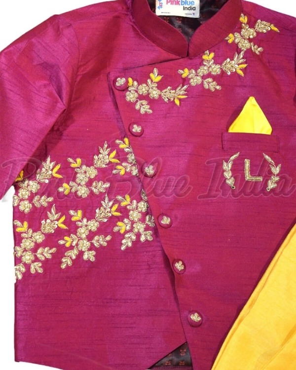 Birthday ethnic jacket pant outfit for boys, stylish party wear