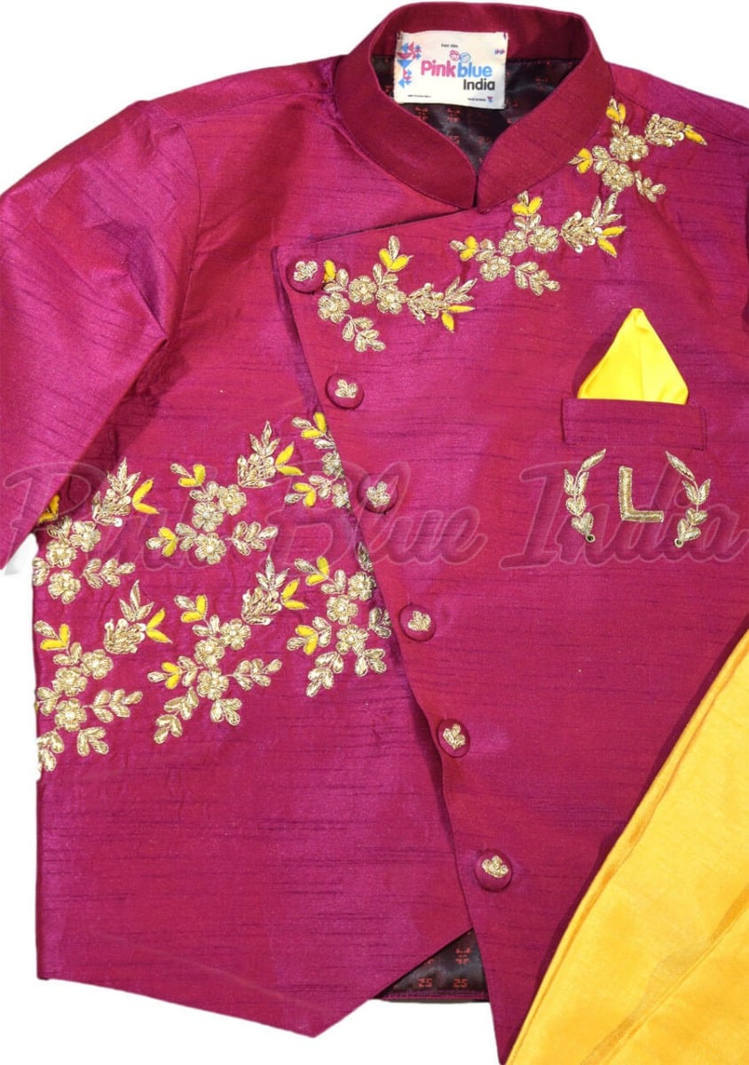 Birthday ethnic jacket pant outfit for boys, stylish party wear