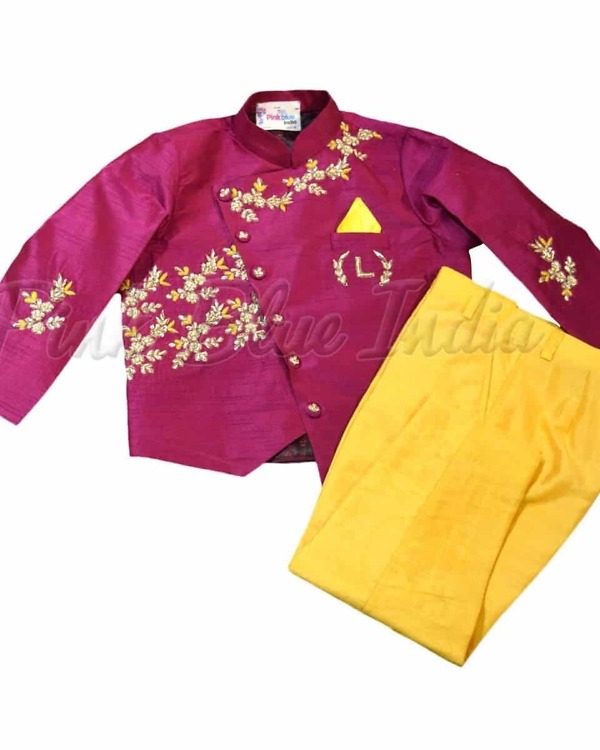 Ethnic jacket pant set for boys, elegant birthday celebration wear
