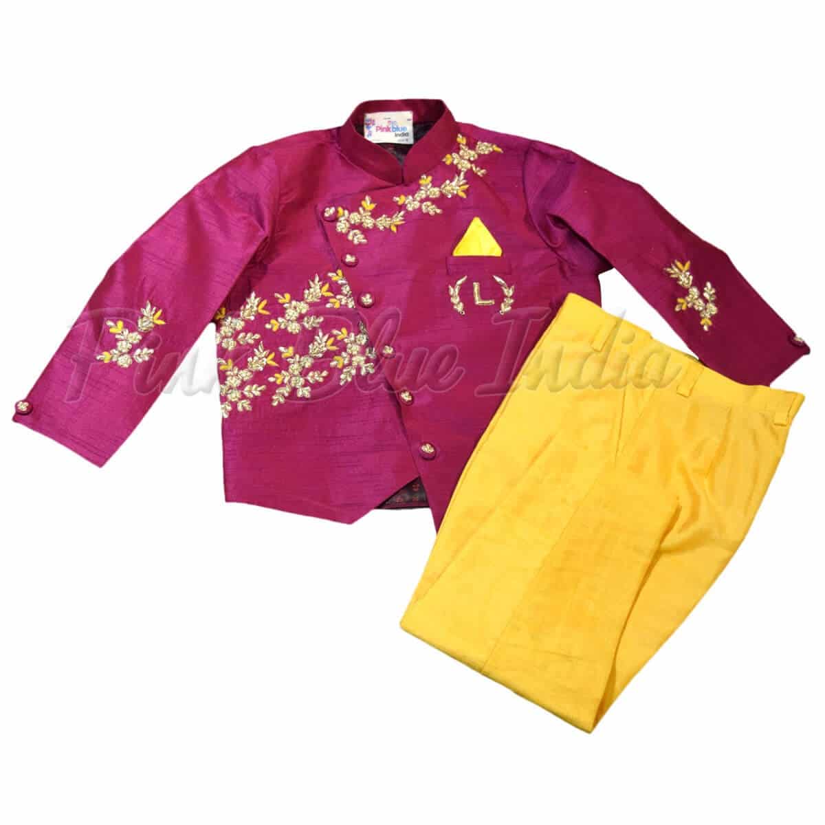 Ethnic jacket pant set for boys, elegant birthday celebration wear