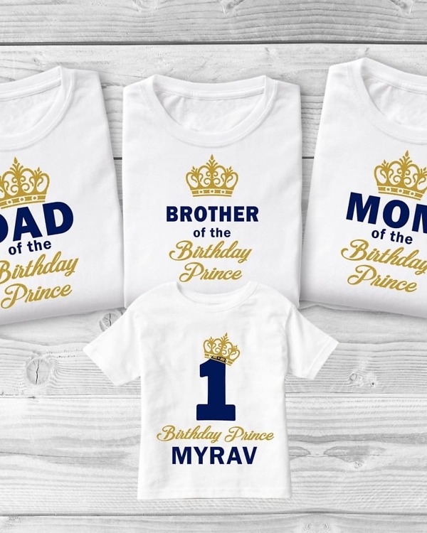 Birthday prince t shirts for family matching stylish celebration wear