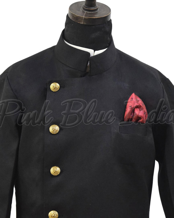 Black achkan dress for boys stylish wedding festive outfit