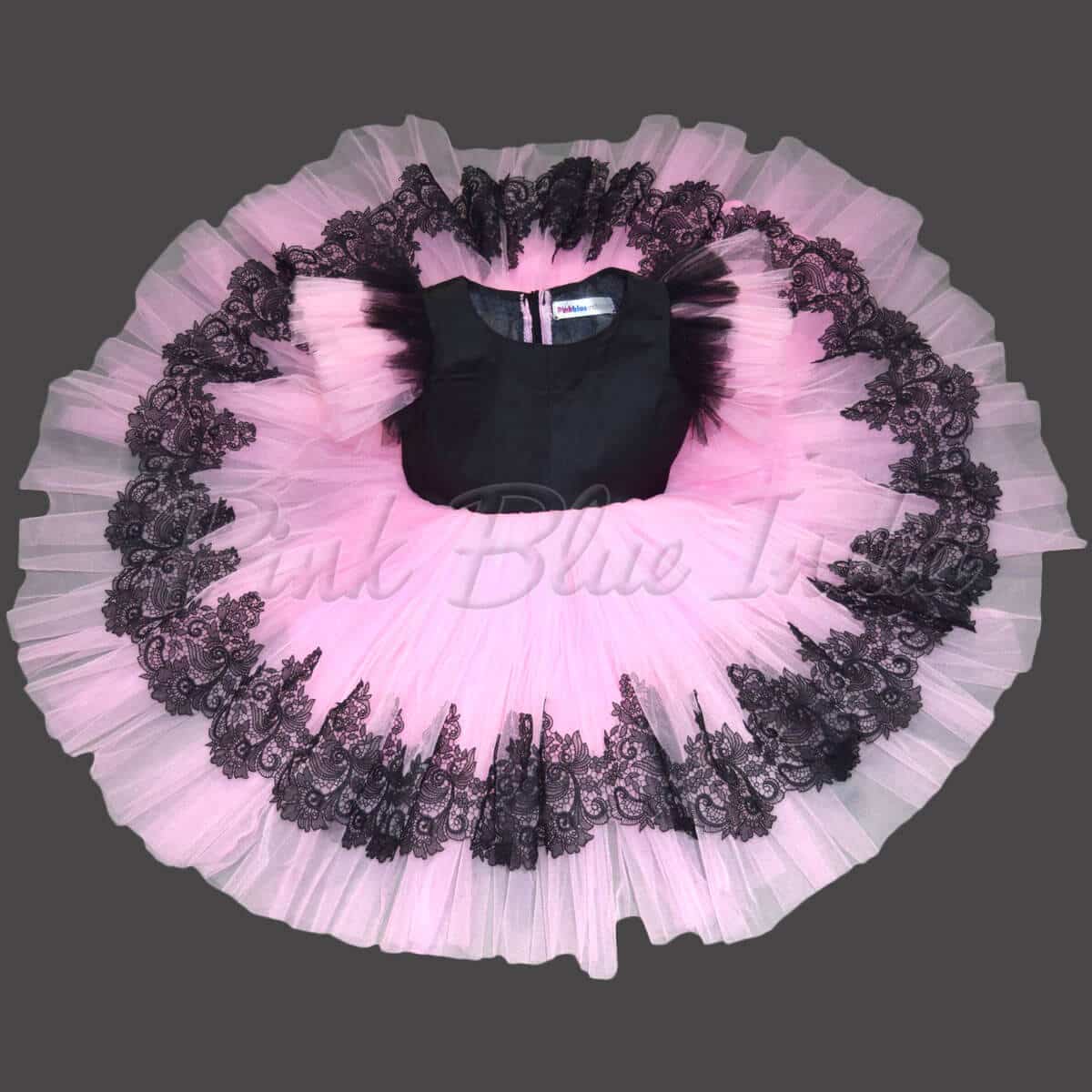 Black pink gown for girls birthday party classy stylish wear