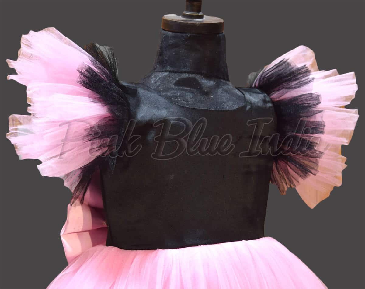 Black and pink gown for girls birthday party elegant stylish wear