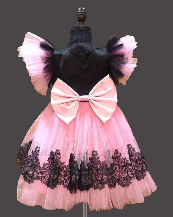 Girls black pink party dress for birthday elegant stylish outfit