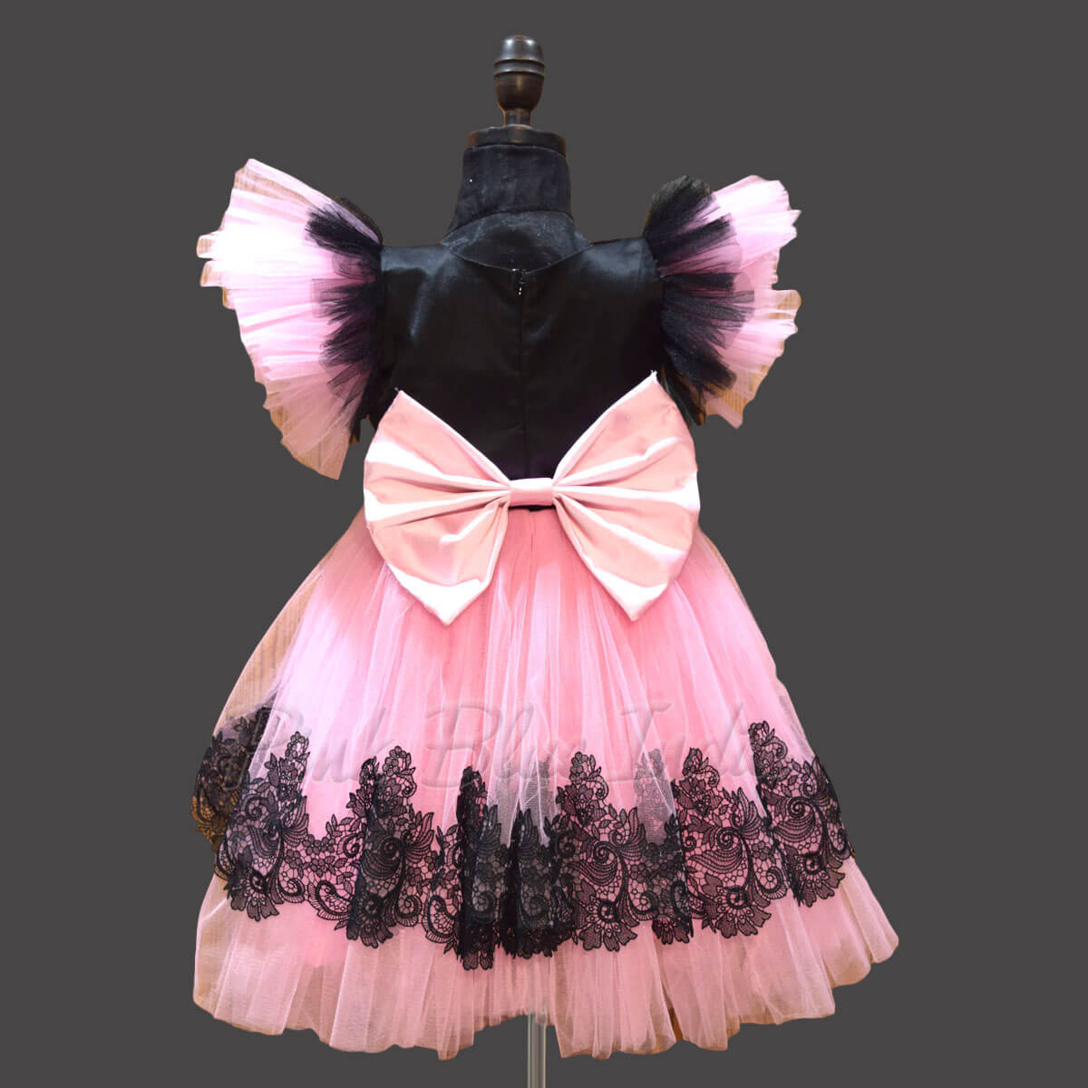 Girls black pink party dress for birthday elegant stylish outfit