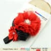 Black red baby girl headband for festive occasion, bold and stylish