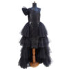 Black one shoulder party wear dress for girls stylish birthday outfit