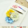 Blue cream yellow floral baby girl headband for wedding, elegant and cute