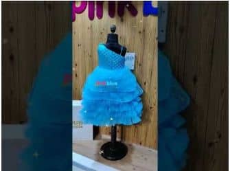 Girls blue party wear dress stylish birthday outfit