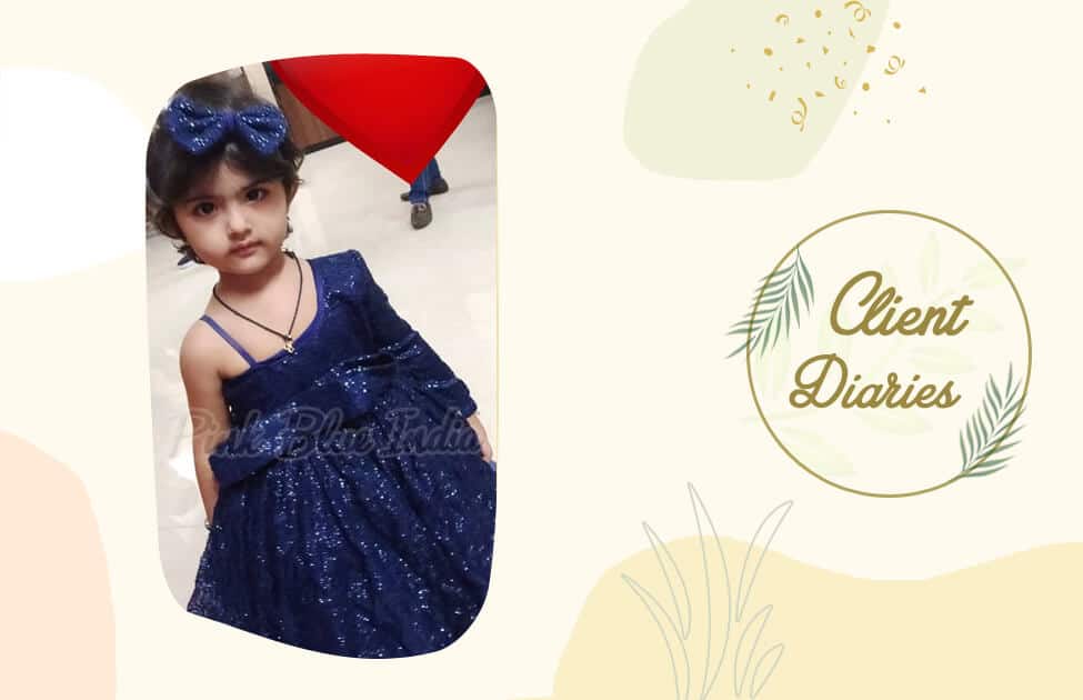 Blue sequin one shoulder dress for kids girl stylish birthday party wear