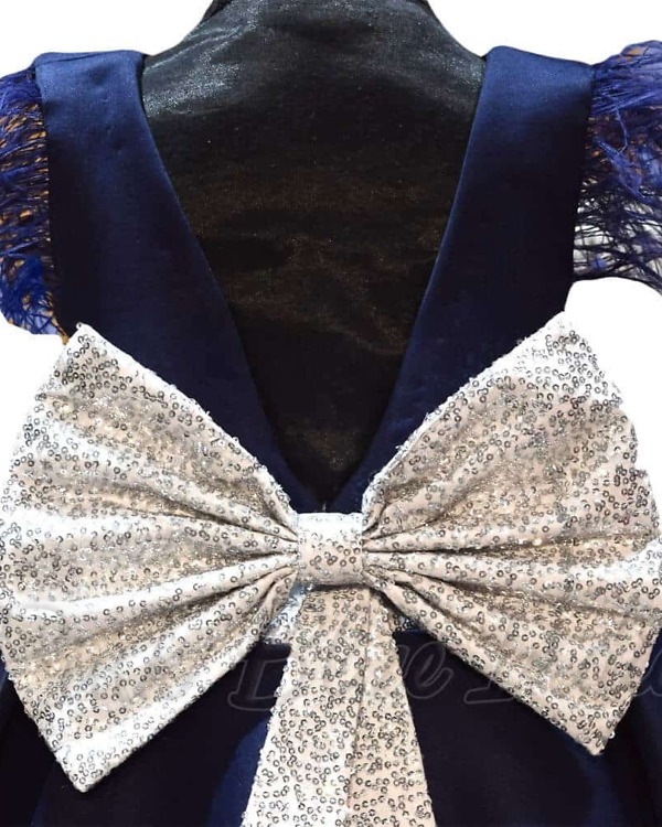 Blue stylish party frock for girls birthday celebration elegant outfit