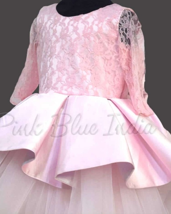 Box pleat party dress for girls stylish birthday wear elegant look