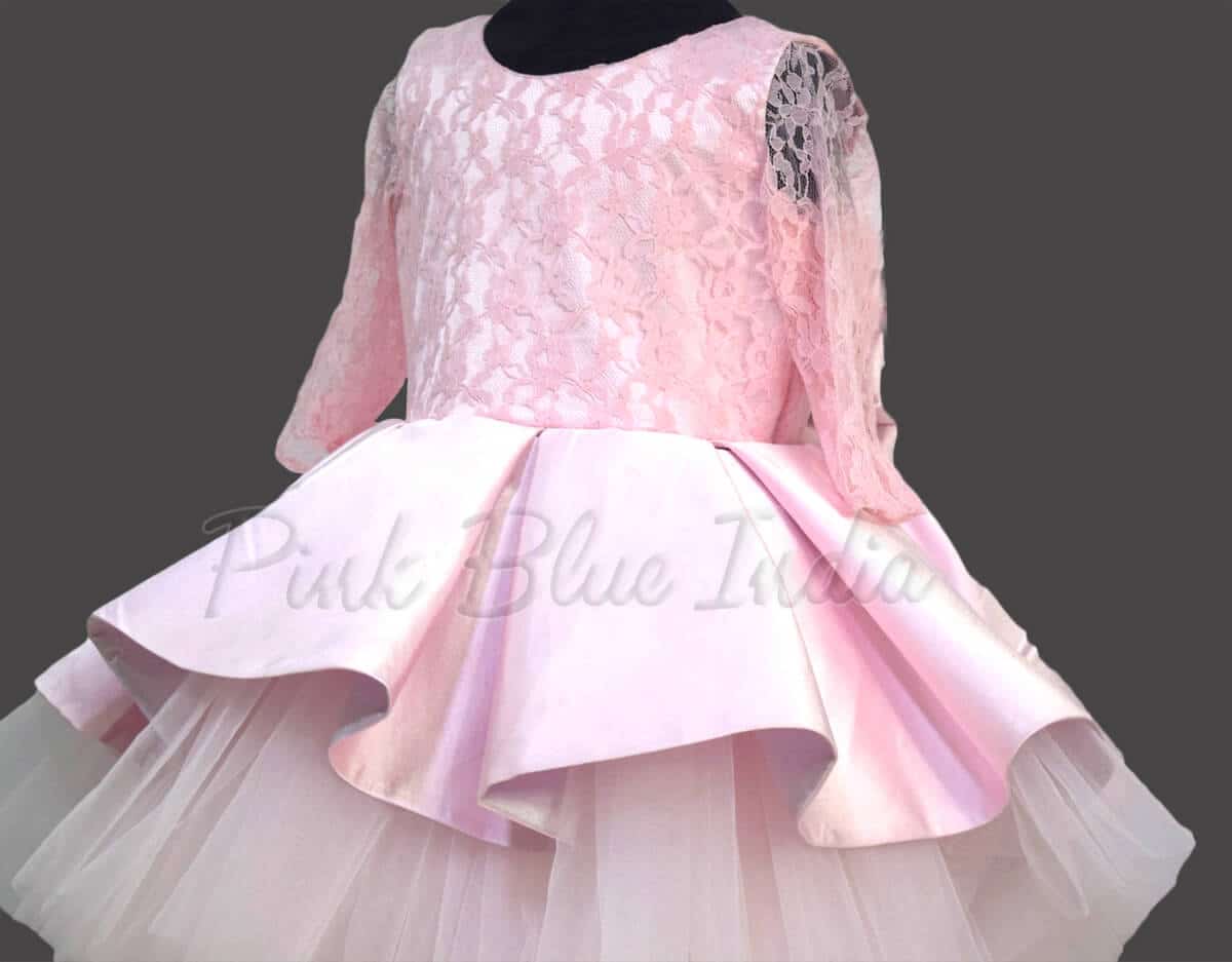 Box pleat party dress for girls stylish birthday wear elegant look