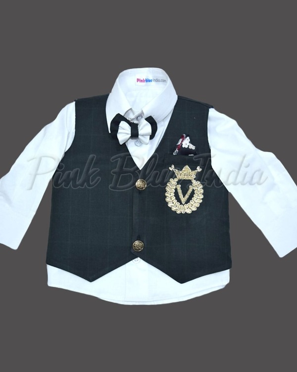 White birthday outfit for baby boy first birthday celebration