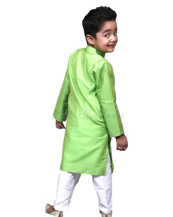 Boys green kurta pajama for wedding celebration elegant ethnic outfit