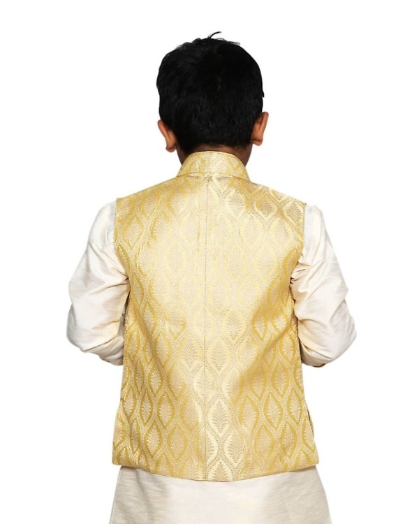 Silk kurta pajama for baby boy in dark shade, traditional festive outfit