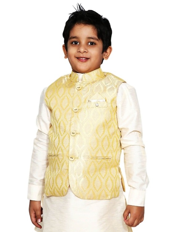 Baby boy ethnic kurta pajama in silk, stylish festival wear
