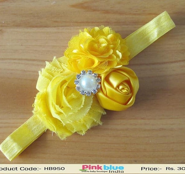 Bright yellow flower kids hairband for birthday, cheerful and stylish wear