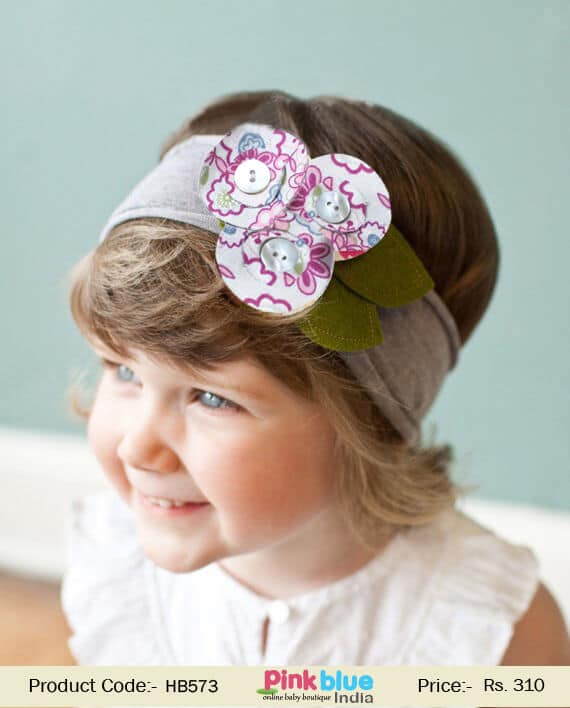 Baby girl grey broad headband wedding wear stylish comfortable