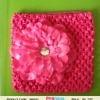Hot pink crochet flower hairband for toddler party wear, bold cute style