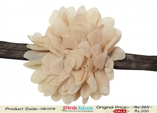Brown infant girl headband for special occasion cute