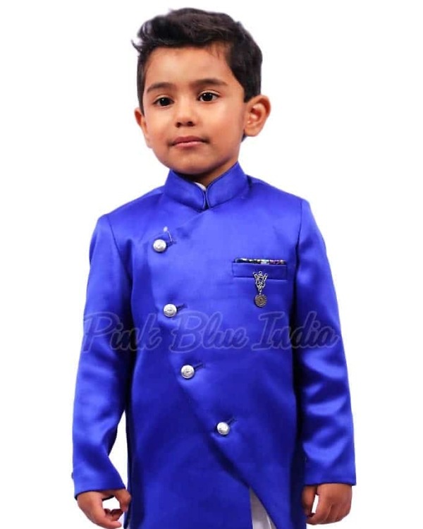 Baby boy cross button kurta pajama set, party wear, elegant ethnic outfit