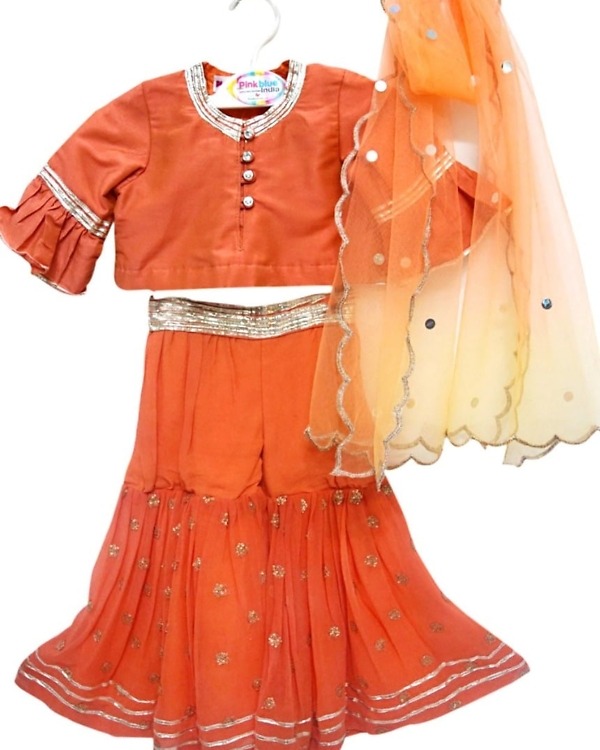 Baby girl lehenga crop top set wedding festive elegant outfit
