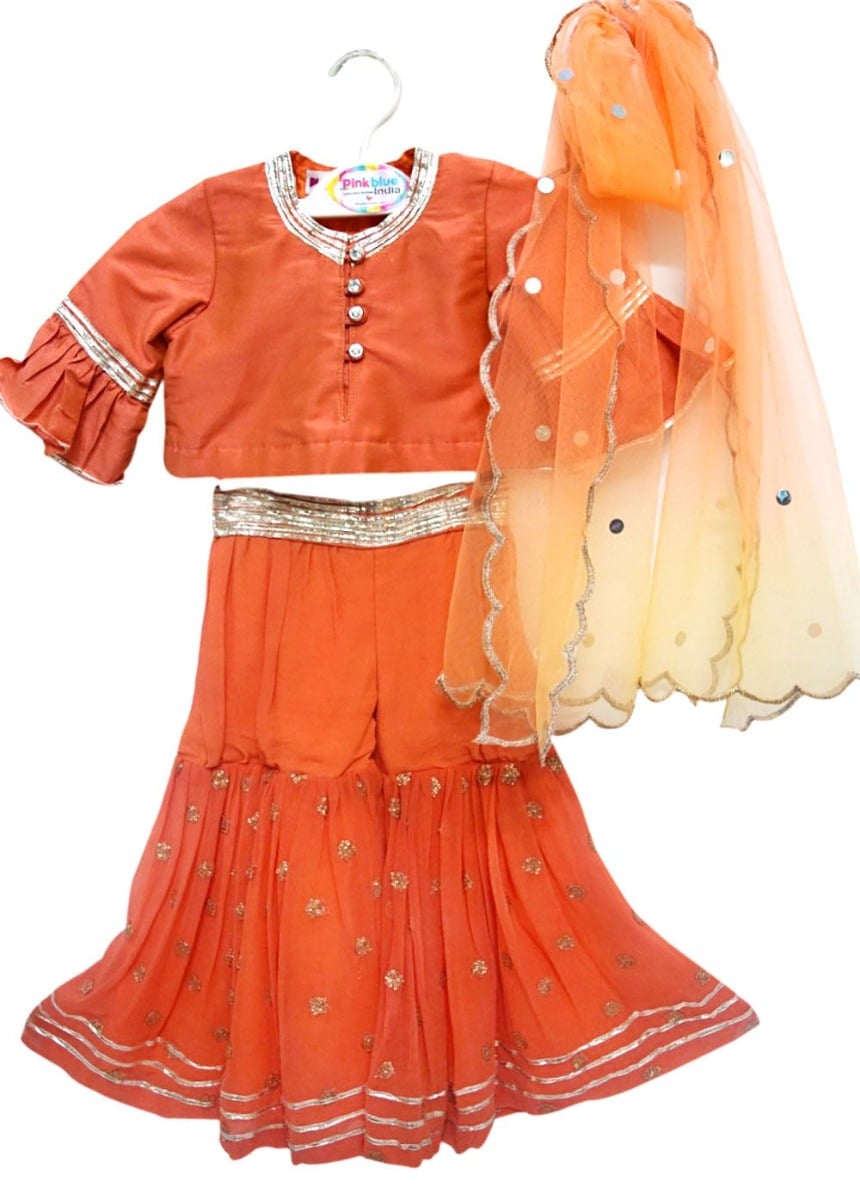 Baby girl lehenga crop top set wedding festive elegant outfit