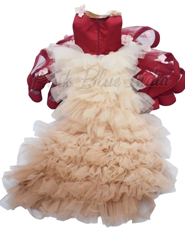 Ombre princess birthday gown for girls fairy theme stylish party wear
